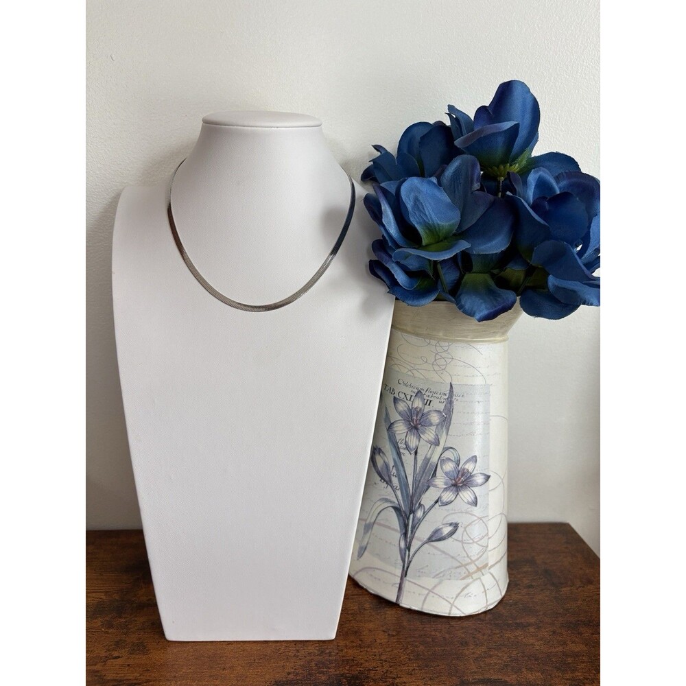 Silver Tone Herringbone Necklace NWOT